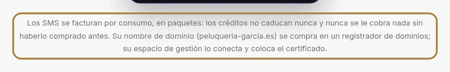Lo que no está incluido.