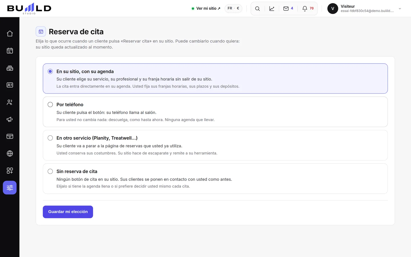 El botón «Pedir cita»: cuatro formas de hacerlo.