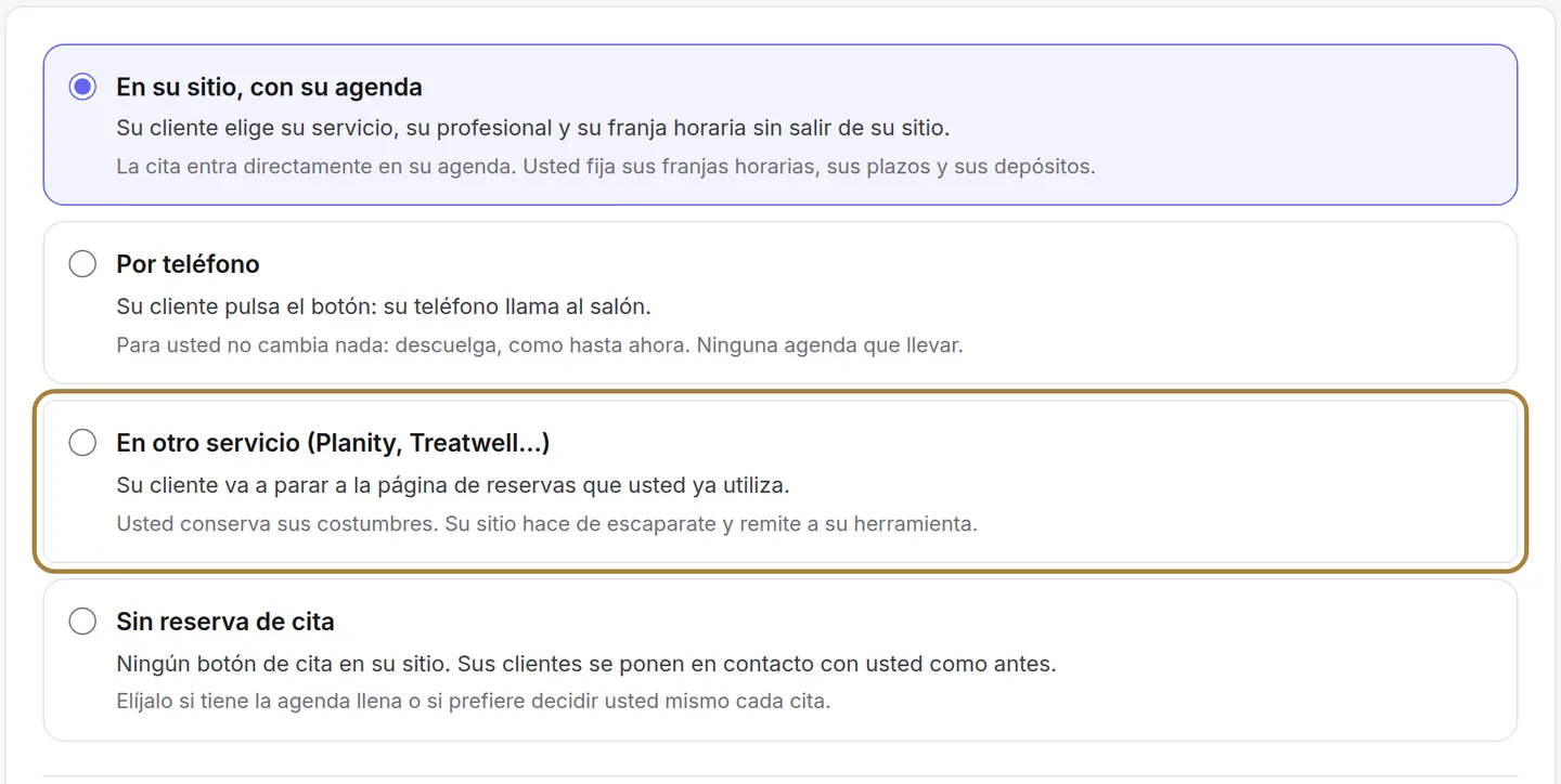 En otro servicio: su sitio remite a su herramienta habitual.