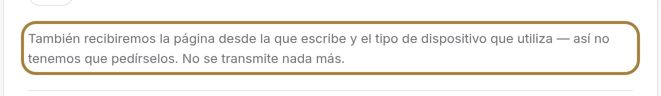 Lo que recibimos además: la página y el dispositivo.