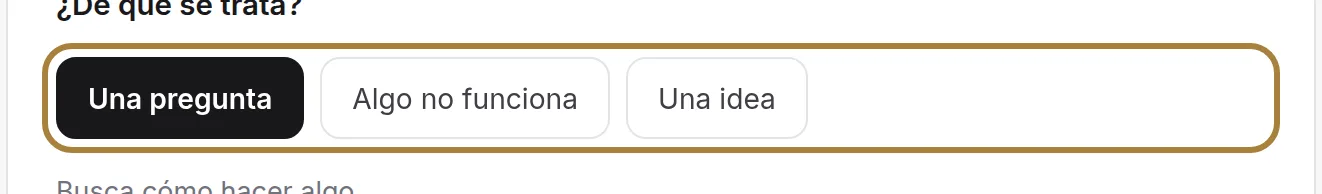 Diga primero de qué se trata: pregunta, problema, idea.