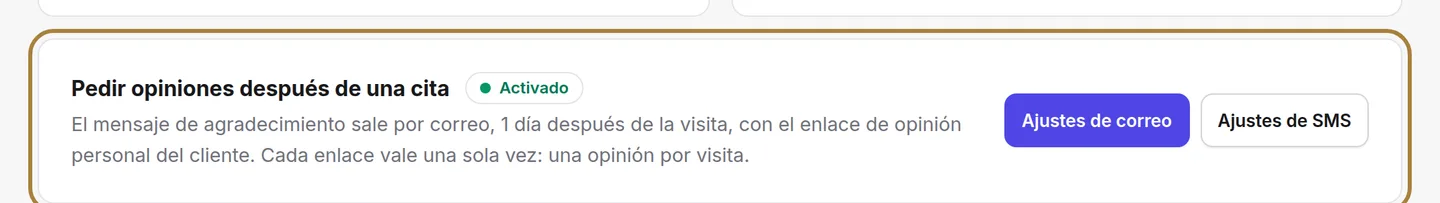 La recogida automática después de cada visita.