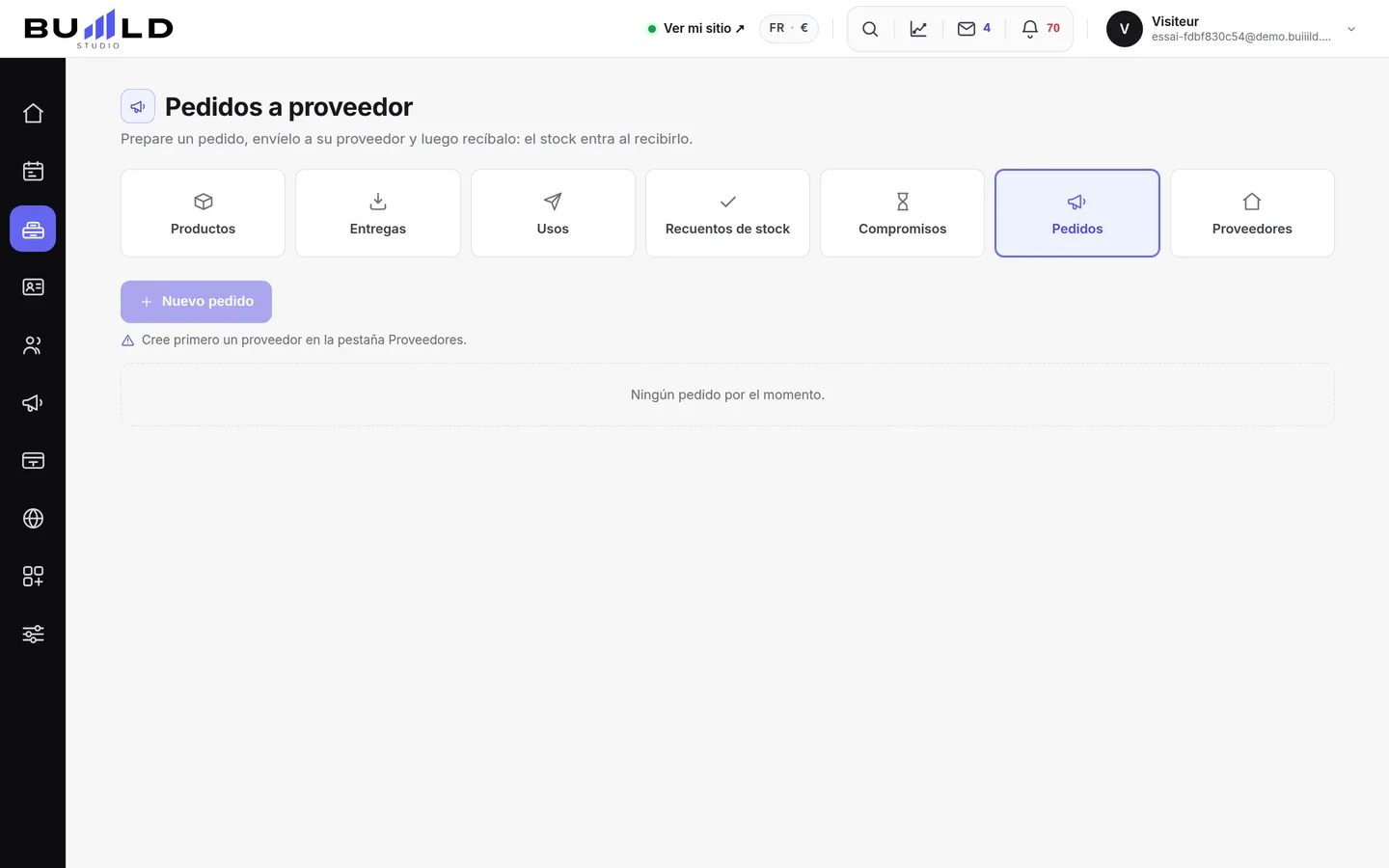 Los pedidos a proveedores.