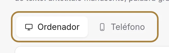Ordenador y teléfono: dos diaporamas separados.