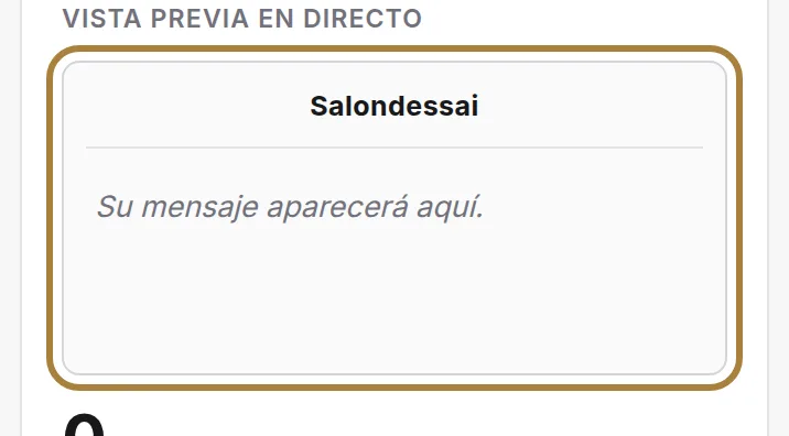 Lo que verá el cliente, nombre del remitente incluido.