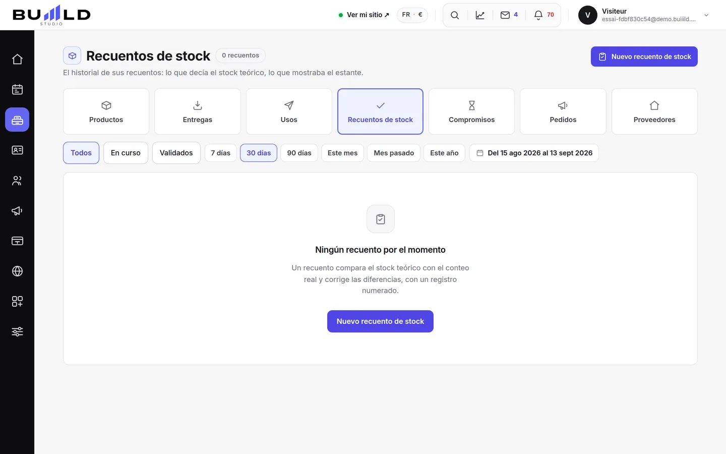 Los recuentos en curso y validados.