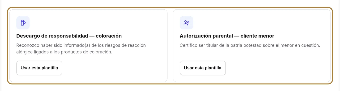 Dos modelos ya preparados: coloración y menor.