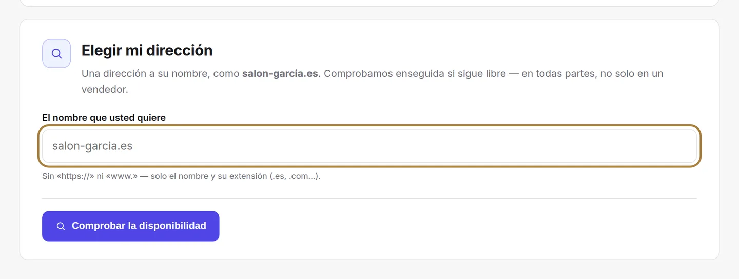 Elegir su nombre.