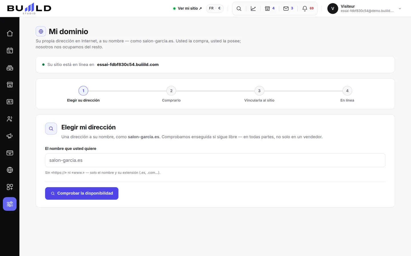 Su propia dirección de Internet.