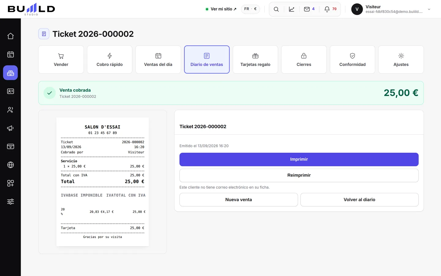 El ticket se emite: numerado, encadenado, definitivo.