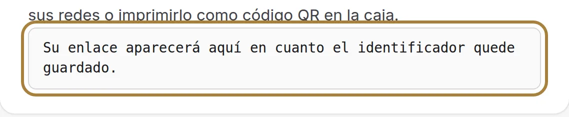 Su enlace de recogida.