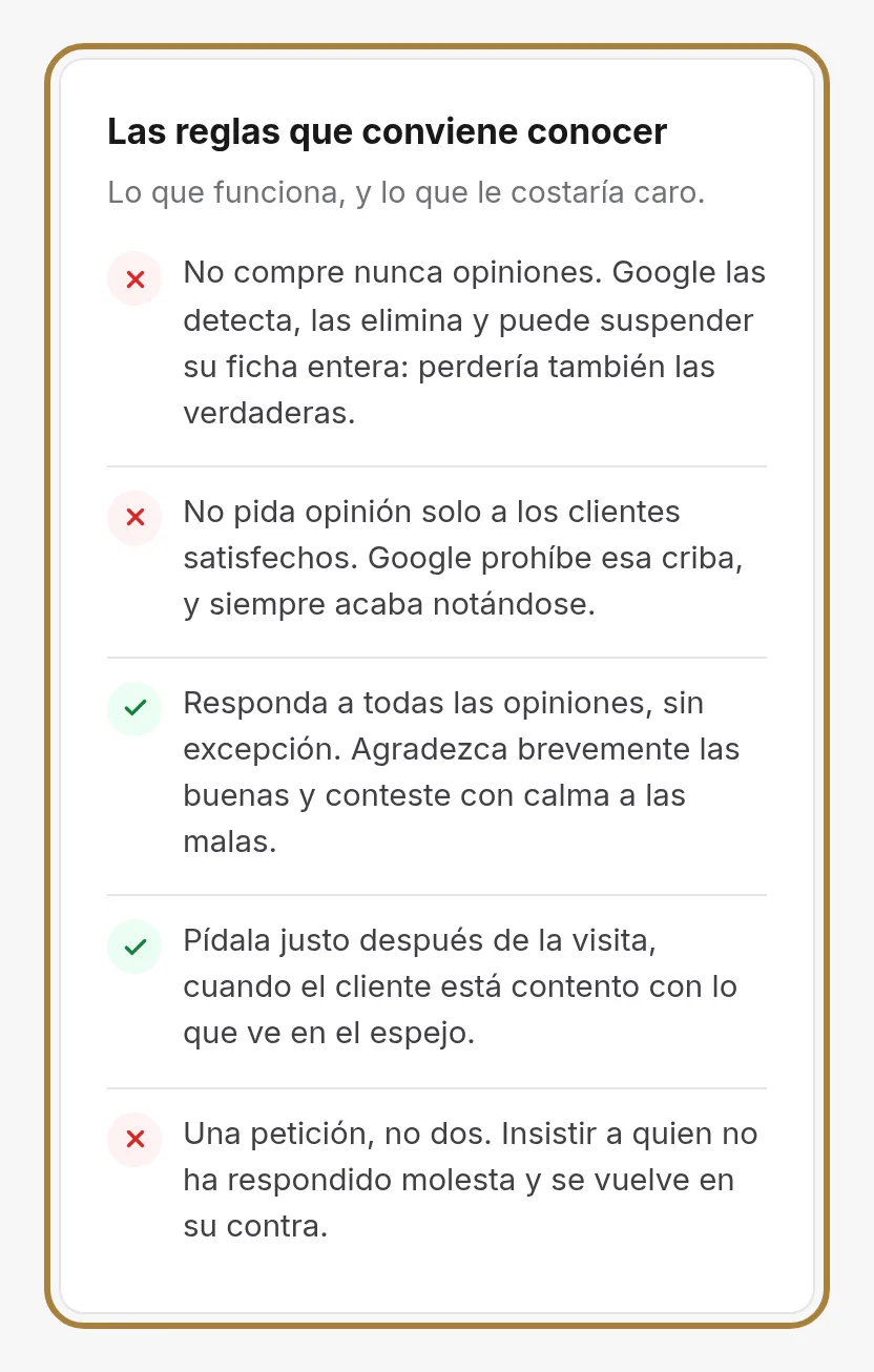 Las reglas que no hay que traspasar.