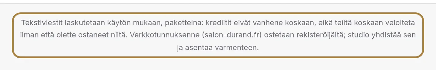 Mitä ei sisälly. | Buiiild.com