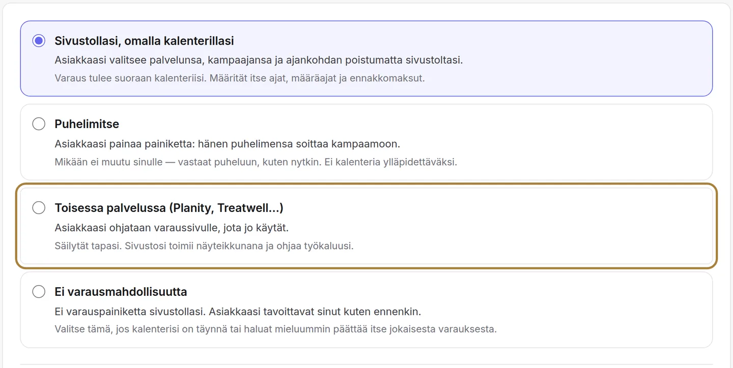 Toisessa palvelussa: sivustosi ohjaa tavalliseen työkaluusi. | Buiiild.com