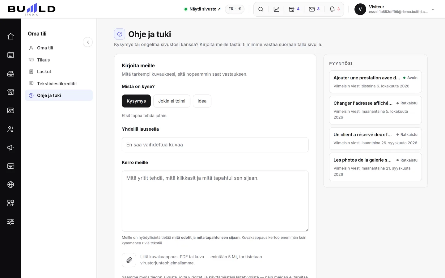 Ohje ja tuki, studiossa. | Buiiild.com