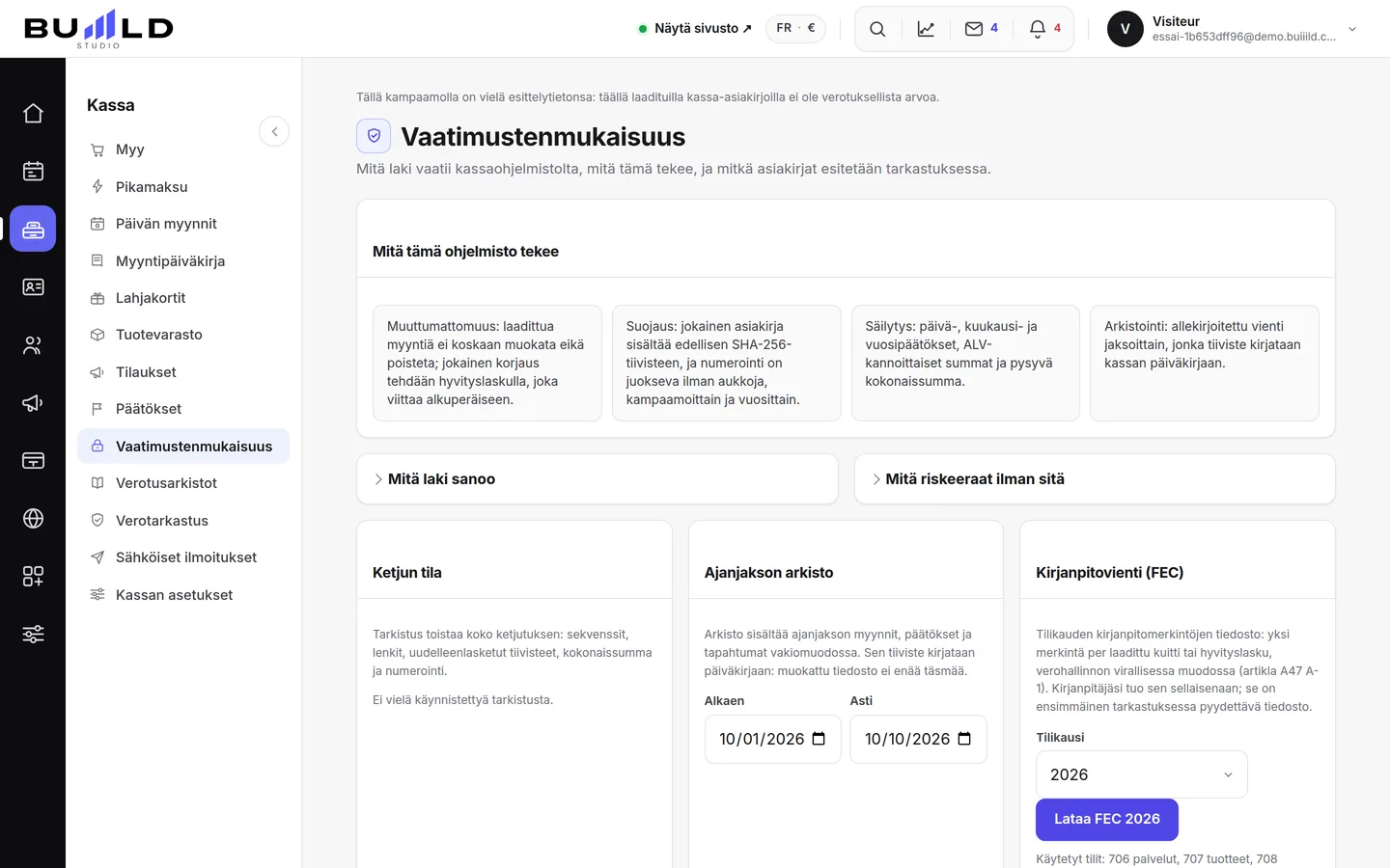 Vaatimustenmukaisuussivu. | Buiiild.com