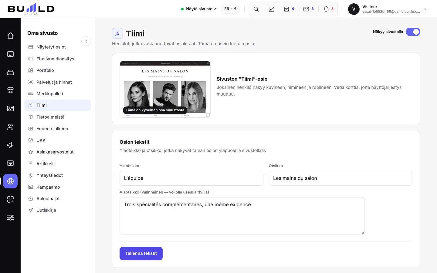 Tiimi-osio. | Buiiild.com