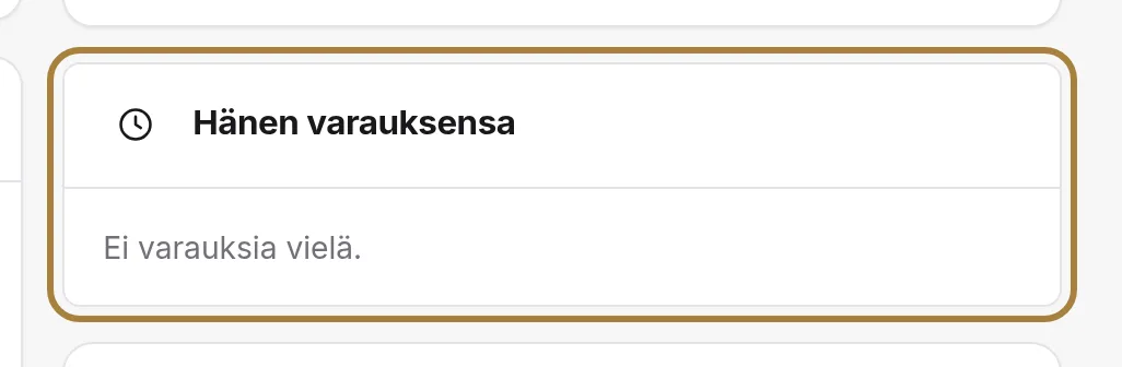 Asiakkaan ajanvaraukset, tulevat ja menneet, tilan ja hinnan kanssa. | Buiiild.com