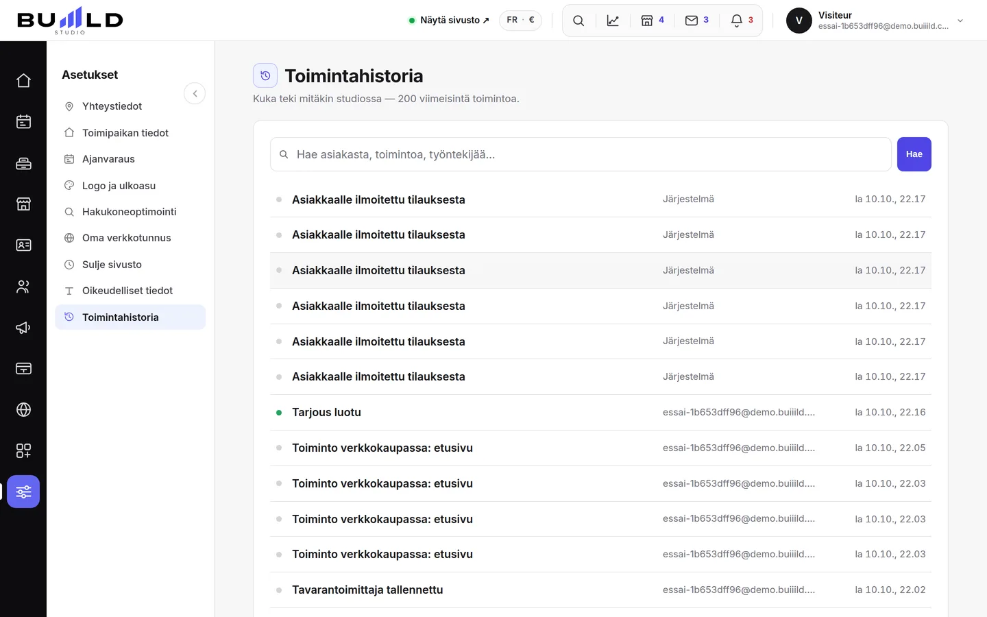 Toimintahistoria. | Buiiild.com