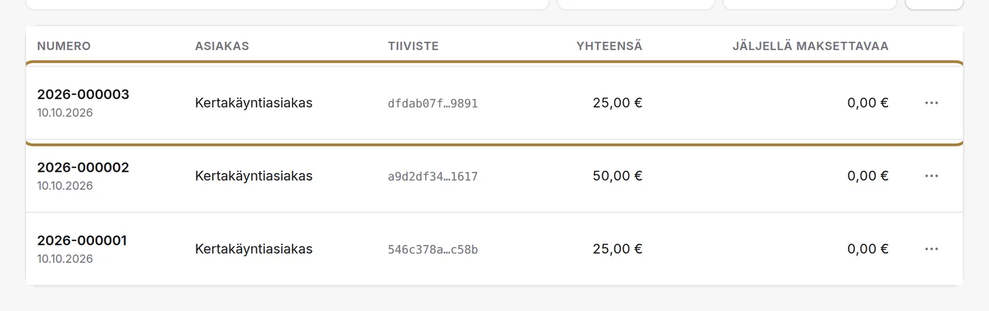 Jokainen rivi vie omaan asiakirjaansa. | Buiiild.com