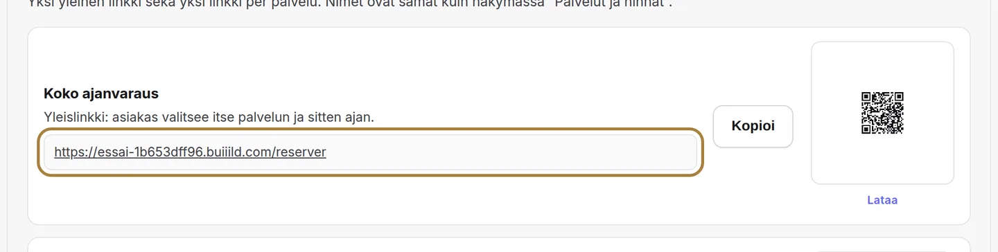 Osoite, sellaisenaan — ja painike sen kopioimiseen. | Buiiild.com