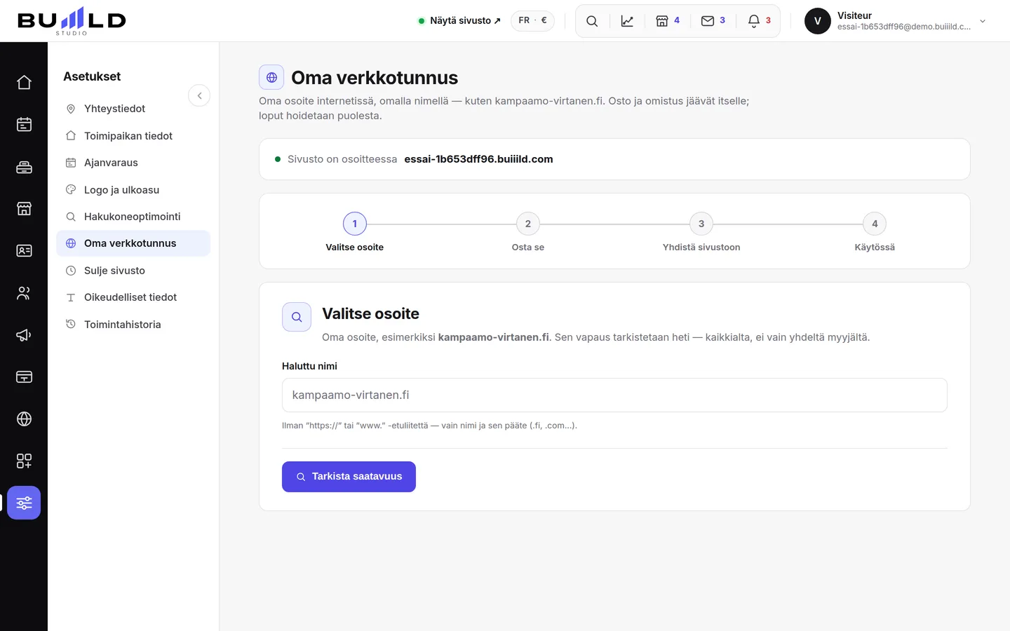 Oma verkkotunnuksesi | Buiiild.com