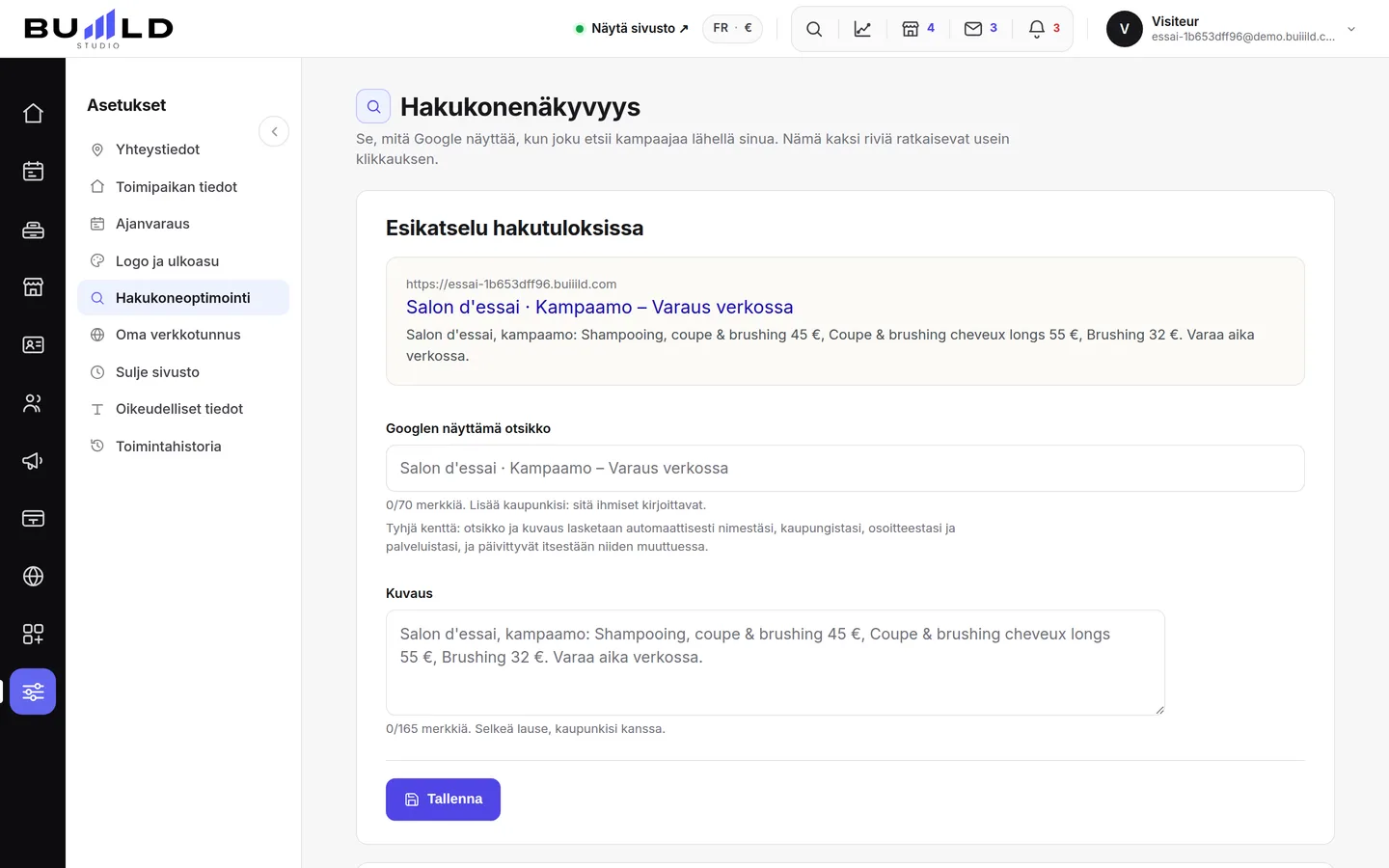 Hakukoneoptimointi: miten Google esittää kampaamosi | Buiiild.com
