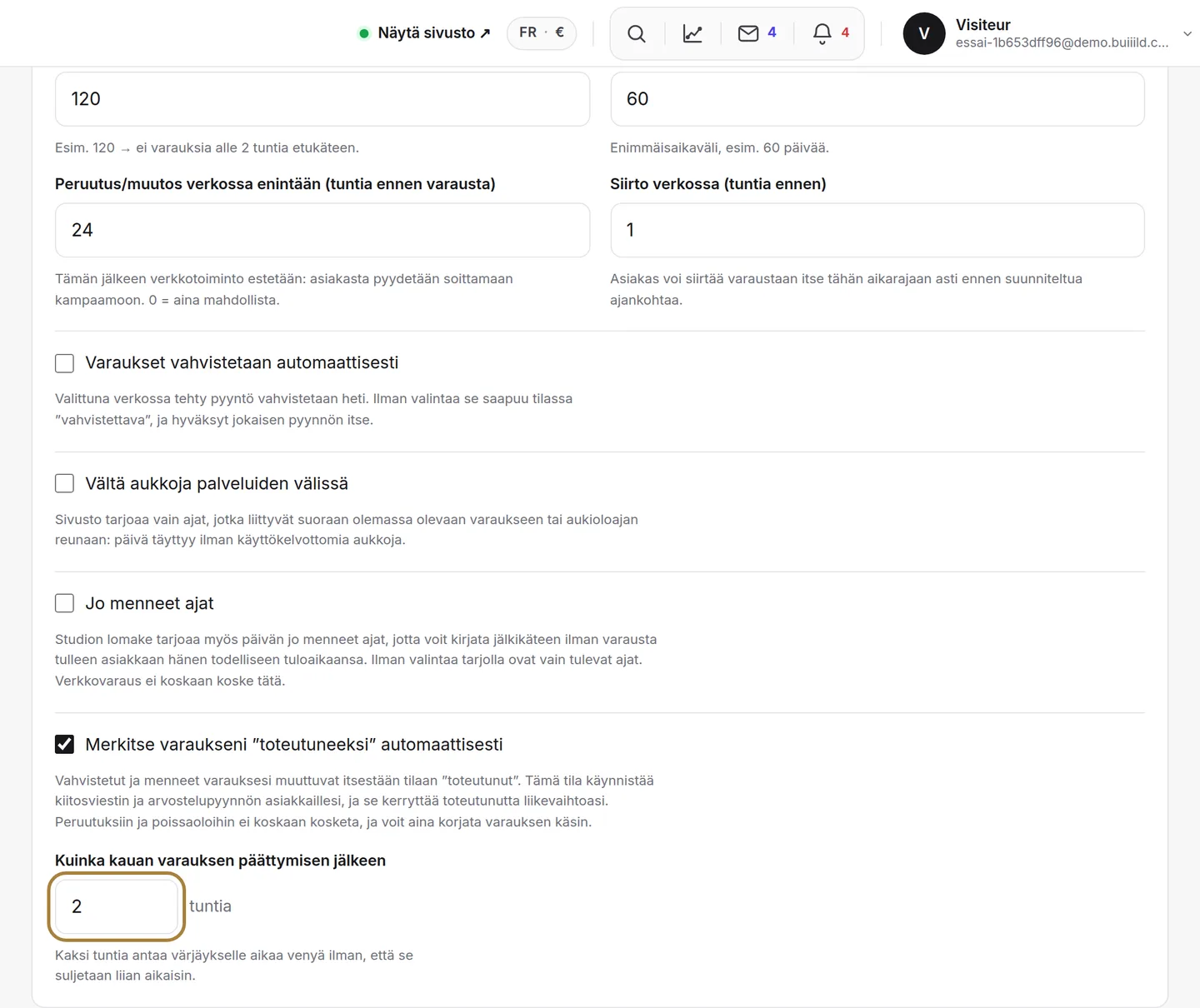 Automaattinen siirtyminen tilaan ”toteutunut”. | Buiiild.com