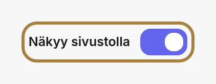 Jokaisella ”Verkkosivuni”-näytöllä: kytkin, joka näyttää tai piilottaa osion. | Buiiild.com