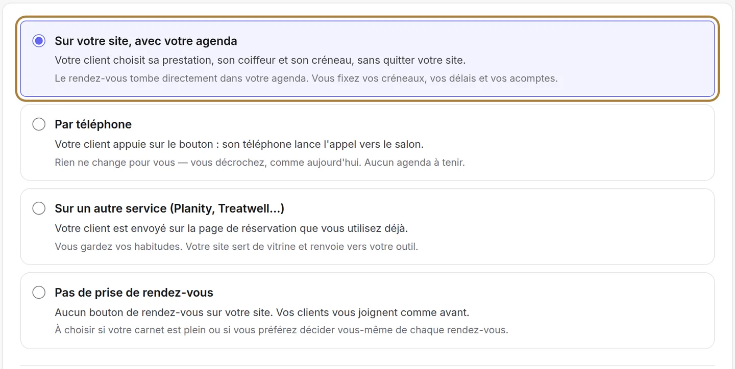 Sur votre site, avec votre agenda.