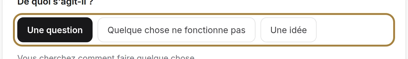 Dites d'abord de quoi il s'agit : question, souci, idée.