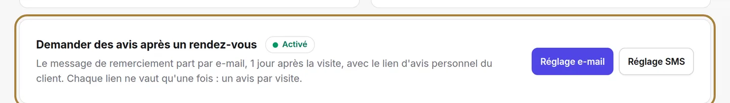 La collecte automatique après chaque visite.