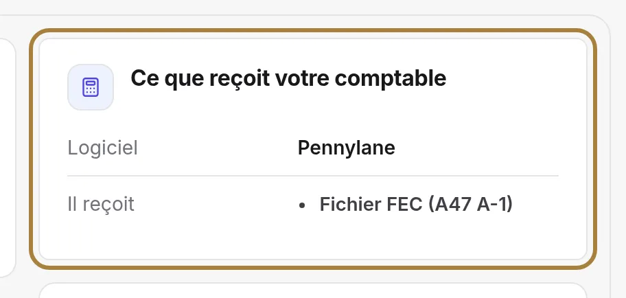 Ce que reçoit votre comptable avec vos choix. | Buiiild.com