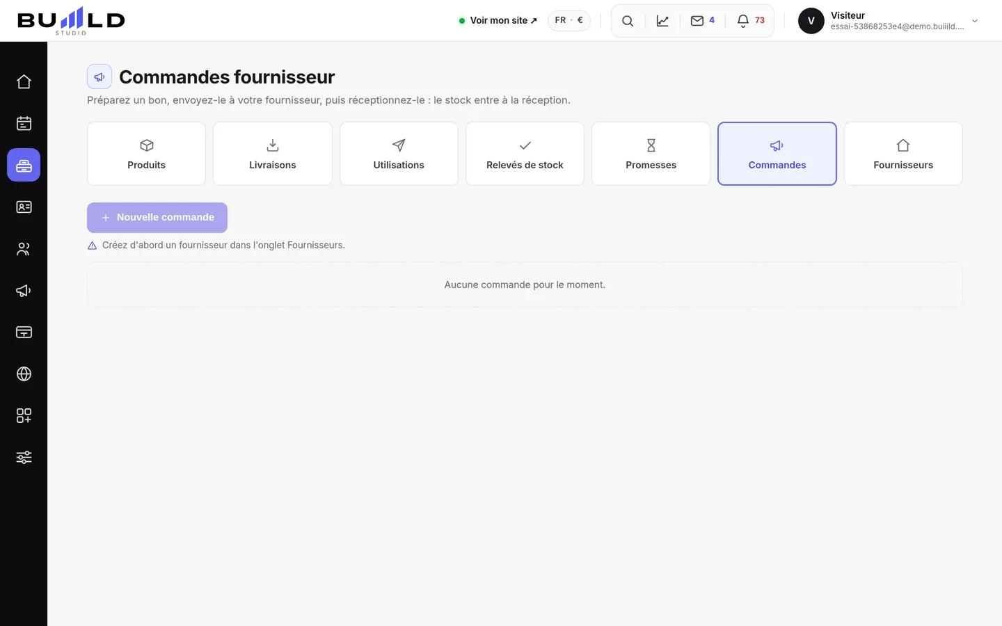 Les commandes fournisseur.