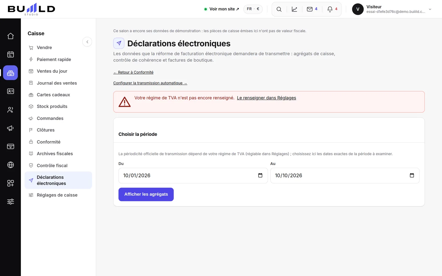 L'écran des déclarations électroniques. | Buiiild.com