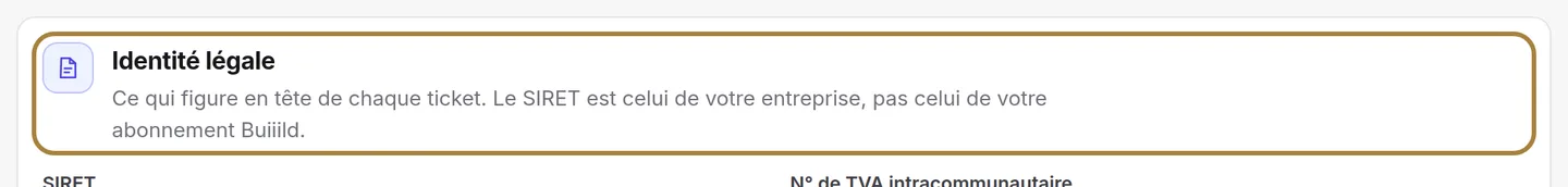 Le régime de TVA et la plateforme agréée, dans Réglages de la caisse. | Buiiild.com