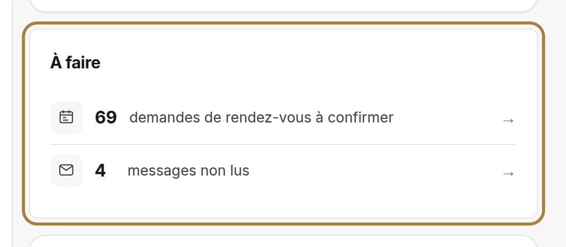 La carte « À faire », quand quelque chose attend.