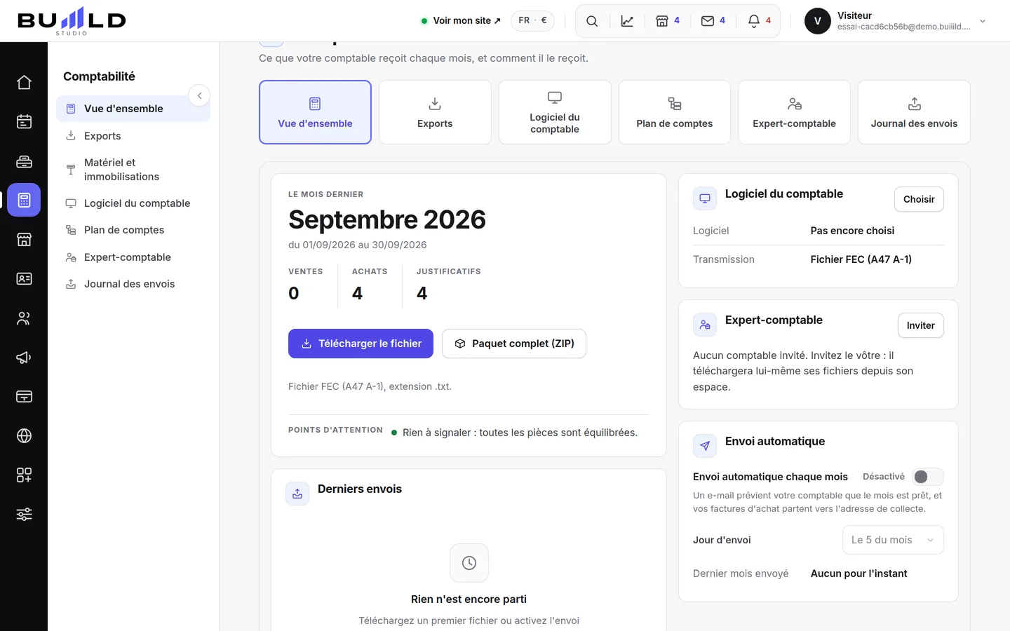 La vue d'ensemble de la comptabilité. | Buiiild.com