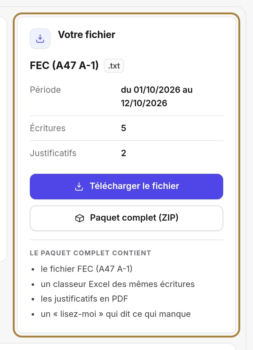 Votre fichier : le format, la période, et les deux téléchargements. | Buiiild.com