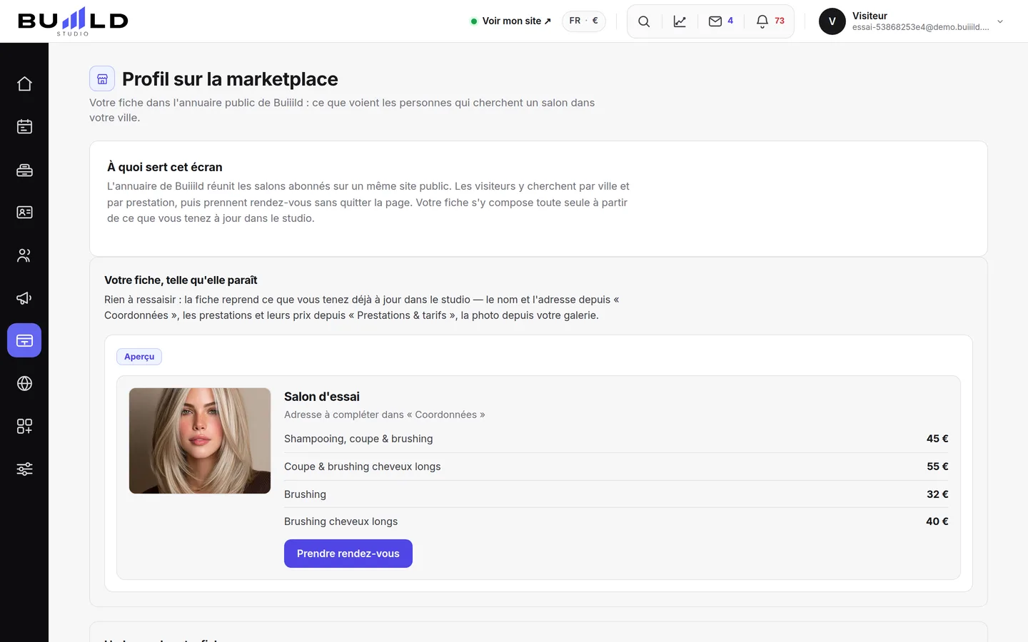 Votre salon dans l'annuaire.