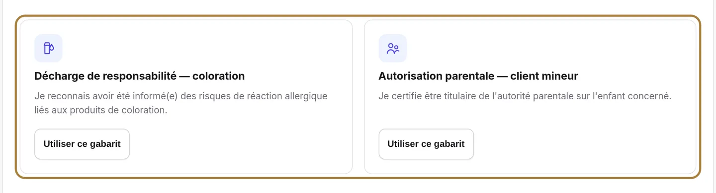 Deux modèles tout prêts : coloration et mineur.