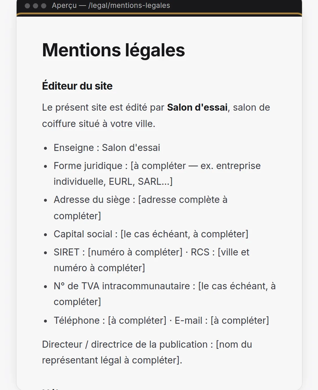 Le document, modifiable directement.