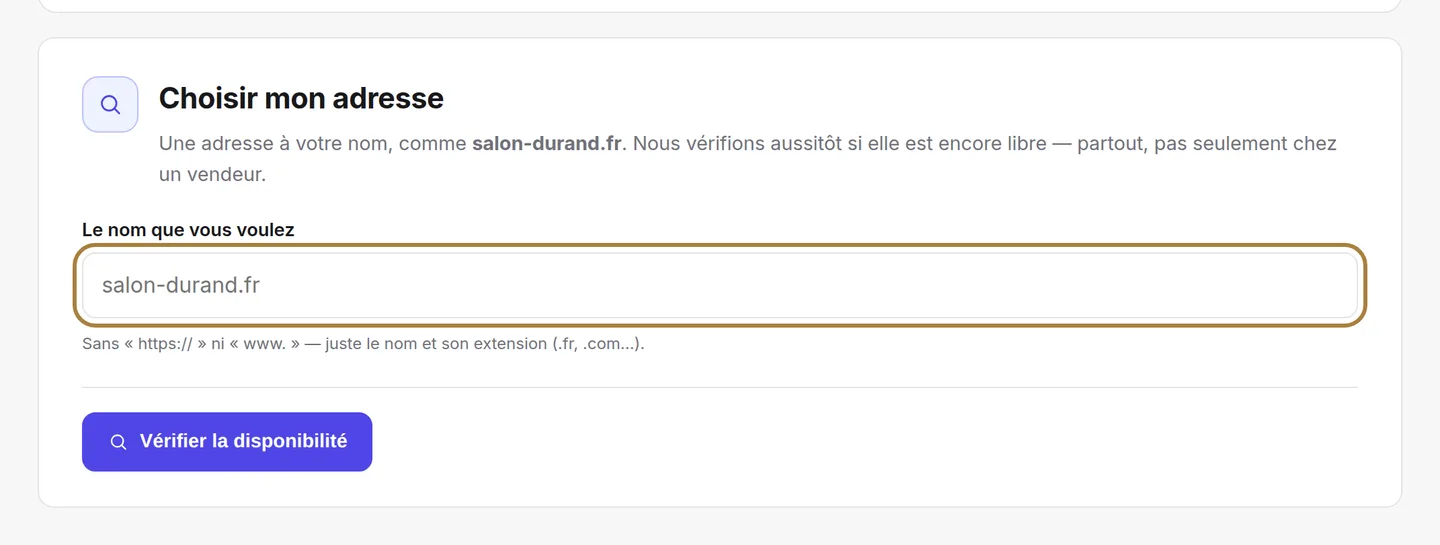 Choisir son nom.
