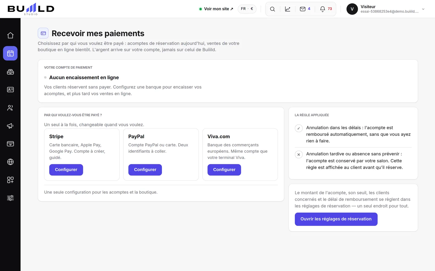 Le paiement en ligne.
