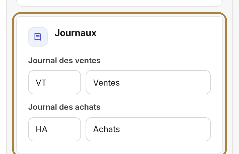 Les codes et libellés des journaux. | Buiiild.com