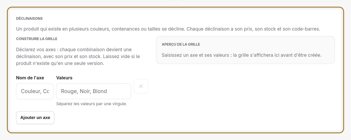 Les tailles et les teintes, tout de suite.