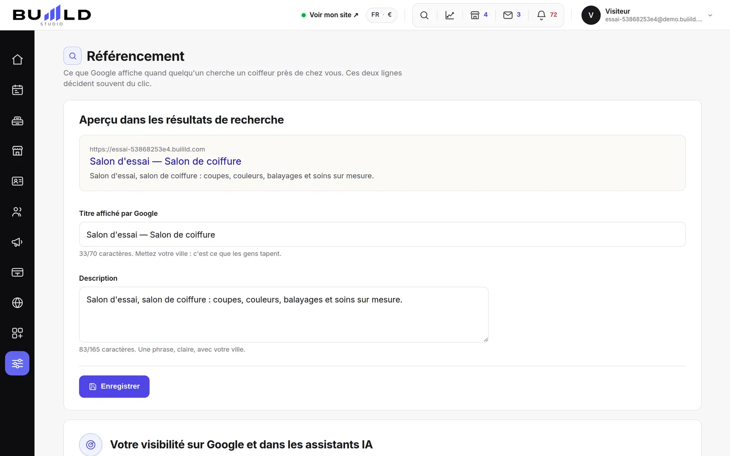 Le référencement.