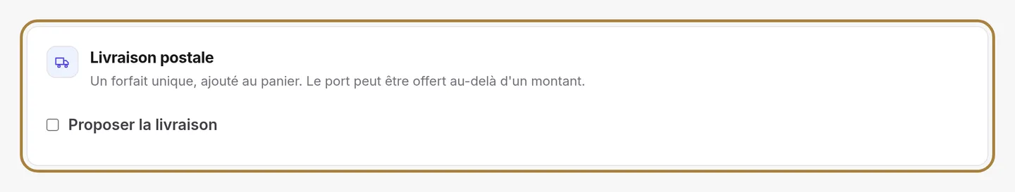 La livraison postale.