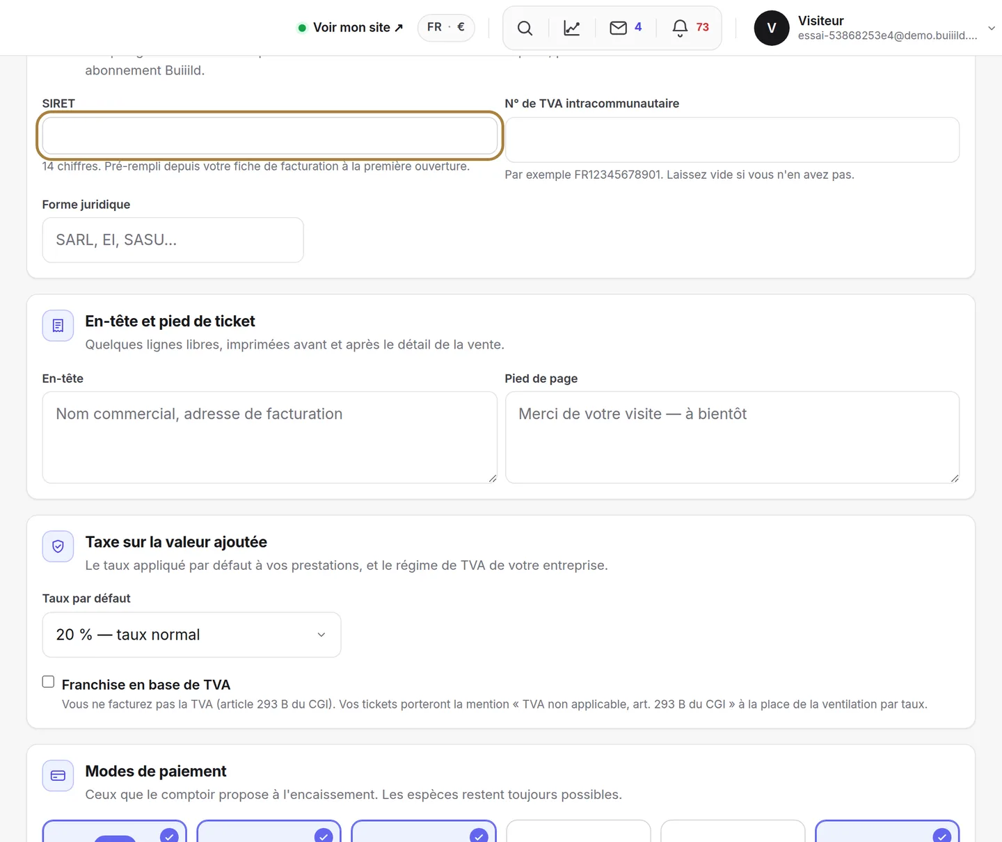Ce qui s'imprime sur vos tickets.