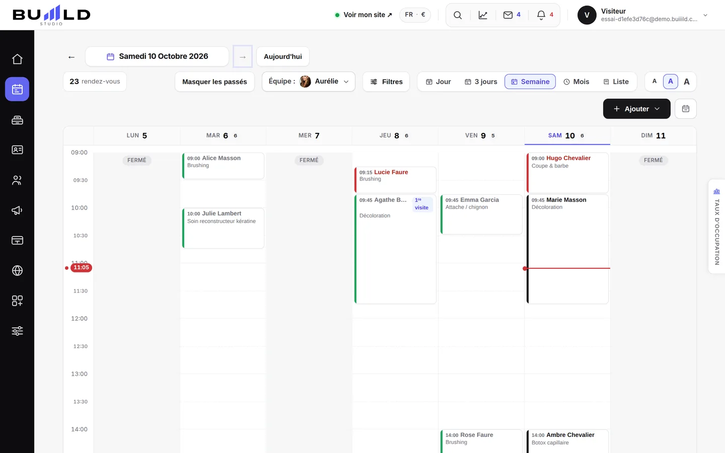 Agenda de l'équipe | Buiiild.com
